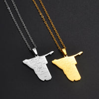 Anniyo Namibia Map With Cities Pendant Necklaces African Country Maps Jewelry Namibian @305001