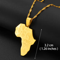 Anniyo Africa Map Pendant Necklace Women Men Silver Color/Gold Color Ethiopian Jewelry Wholesale African Hiphop Item @132106