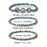 1/2/4/6Pcs Hematite Ankle Bracelet Colorful Elastic Anklet Bohemian Summer Beach Clothing Accessories Energy Hematite Jewelry