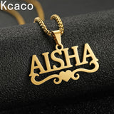 Customized Name Necklaces Pendants for Men Women Personalized Custom Gold Plated Pearl Chain Stainless Steel Nameplate Jewelry