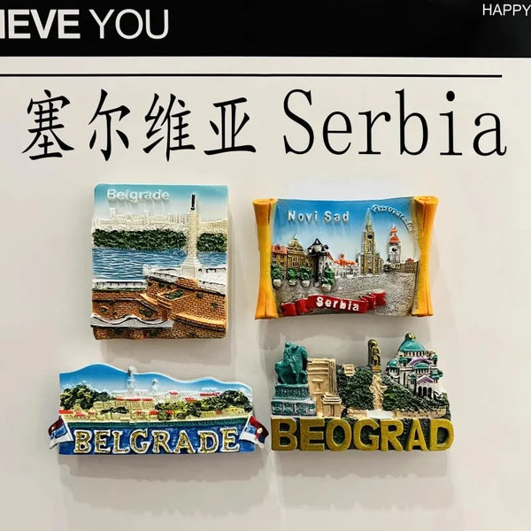 Serbia 3D Fridge Magnets Tourism Souvenir Resin Refrigerator Magnets Sticker Collection Handicraft Gift Home Decoration Articles