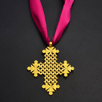 Anniyo Ethiopian Traditional Ethnic Big Cross Jewelry Pendant DIY Rope Eritrea African Afar Israel Saudi Arab Ornaments #331306