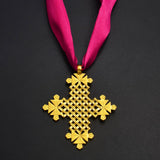 Anniyo Ethiopian Traditional Ethnic Big Cross Jewelry Pendant DIY Rope Eritrea African Afar Israel Saudi Arab Ornaments #331306