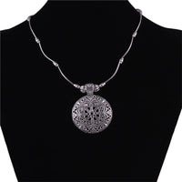 Ethnic Antique Silver Color Moon Choker Necklaces for Women Boho Turquoise Necklace Girls Party Jewelry Gifts