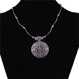 Ethnic Antique Silver Color Moon Choker Necklaces for Women Boho Turquoise Necklace Girls Party Jewelry Gifts