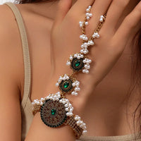 Ethnic Vintage Crystal Decoarion Bracelet For Women Bijoux Ethnic Handmade Metal Beads Tassel Hand Bracelets Jewellery