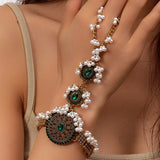 Ethnic Vintage Crystal Decoarion Bracelet For Women Bijoux Ethnic Handmade Metal Beads Tassel Hand Bracelets Jewellery