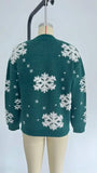 Christmas 2025 Women's Knitted Sweater Snowflake Warm Thicken Jacquard Jumper Oversized Knitwear Full Sleeve Pullovers Xmas Look
