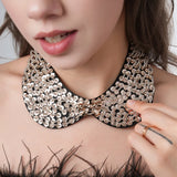Pearl Beaded Lace Trim Collar Ribbons Women Necklace Wedding Jewelry for Clothes Dress  Beads Crystal Collar Wedding Jewelry