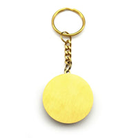 Arabic Allah God Round Key Chains for Men Women Stainless Steel Gold Plated Islamic Muslim Amulet Key Ring Jewelry Gift