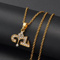 Anniyo Ashur Pendant Necklaces With Rhineston for Women Girls Lama,Lamma,Lamassu is an Assyrian Protective Deity Jewelry #350306