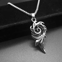 Korean hip hop Necklace female ins Phoenix flame pendant men's fashion personality titanium steel pendant punk disco accessories