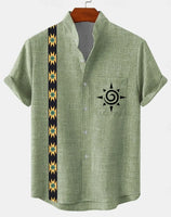 New Men's 3D Fashion Short Sleeve Casual Street Trend Summer Comfort Top Hawaiian Cotton and Linen Shirt