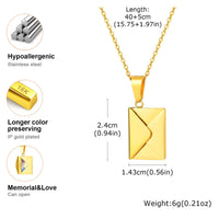 Vnox Envelope Photo Custom Necklace For Women Girls,Stainless Steel Can Open Family Picture Gift Jewelry,Personalized Pendent