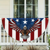 4th of July Party Banner Independence Day Decoration Banner Patriotic God Bless America Non-Pleated Fan Flag Indoor and Outdoor