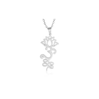 EUEAVAN Lotus Flower Yoga Pendant Necklace Stainless Steel Om Unalome Symbol Necklaces for Women Men Buddhist Amulet Jewelry