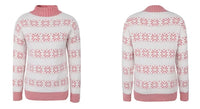 2025 Christmas Jumpers Women Mock Neck Full Sleeve Sweater Snowflake Jacquard Knitwear Warm Thick Pullover Top Xmas Party Look