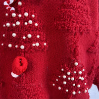 Christmas Sweater Women 2024 Korean Style O Neck Casual Loose Jumper Women Chic O Neck Peark Bow New Year Sweater Knitwear