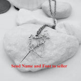 Customizable India Map Name Pendant Necklace 18K Golden Plated Stainless Steel Jewelry