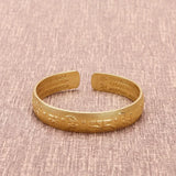 Vintage Buddhist Heart Sutra Cuff Bracelets Men's Six Character True Word Adjustable Bangles Religious Wish Talisman Jewelry