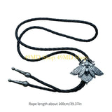 49MD Mens Gothic Western Bolo Tie Cowboy Necktie Metal Skull Moths Pedant Necklace