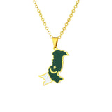 2024 new fashion stainless just Pakistan map flag pendant necklace temperament everything collarbone chain birthday anniversary