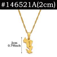 Anniyo Small Mayotte Pendant Necklaces for Women Girls Mamoudzou Mahore Jewelry #146521