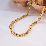 GANPUP 316l Stainless Steel Metal Heavy Thick Chain Necklace Charm Fashion Neck Chain Waterproof Gold Color Jewelry For Women