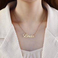 Personalized Custom Double Plated Name Necklace 18k Gold Plated Nameplate Pendant Customized Name Plate Necklace for Women Men