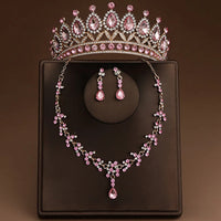4 Pcs/Set Baroque Rhinestone Bridal Jewelry Set for Brides Wedding Headpieces Ladies Event Evening Ball Accessories