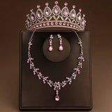 4 Pcs/Set Baroque Rhinestone Bridal Jewelry Set for Brides Wedding Headpieces Ladies Event Evening Ball Accessories