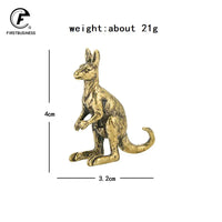Vintage Brass Kangaroo Figurines Miniatures Tea Pets Crafts Desktop Small Ornaments Animal Statue Home Decors Accessories Gifts