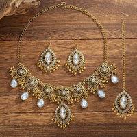 Water Drop Pendant Hollowed-out Tassel Jewelry Set Hollowed Out Ethnic Style Women Jewelry Set Vintage Exaggeration