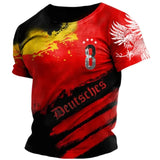 Germany Men's T-Shirt Flag Print O-Neck Short Sleeve Loose Tee Shirts Streetwear Summer Men's Handsome Clothing 5xl