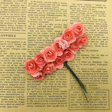 144PCS 1.5 cm Artificial Mini Paper Rose Bouquet For Scrapbooking For Wedding Party Decoration Cheap Artificial Rose Flowers