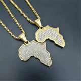 Creative Fashion Geographic Map Pendant Necklace Men's Personalized Trendy Rock Ethiopian Jewelry Accessories Women