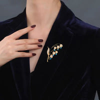 Autumn New Korean Elegant and Fashionable Clock Orchid brooch Creative Personalized Flower Clothing Pin Accessories for Women
