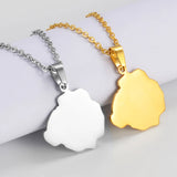 Anniyo Carriacou Grenada and Petit Martinique Map Pendant Necklaces Stainless Steel Caribbean Sea Jewelry @317801