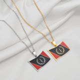 Anniyo African American Flag Pendant Necklaces for Women Men Stainless Steel Jewelry @365721