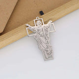 New fashion stainless steel hollowed cross Jesus large pendant DIY necklace bracelet keychain pendant accessories