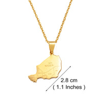 Anniyo Niger Map Cities Name Pendant Necklaces Nigerian Jewelry Stainless Steel  #512262