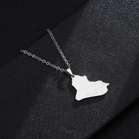 New fashion Iraqi Republic map Pendant Stainless steel necklace feminine personality geometric collarbone chain jewelry