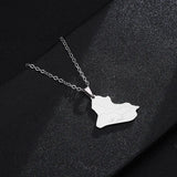 New fashion Iraqi Republic map Pendant Stainless steel necklace feminine personality geometric collarbone chain jewelry
