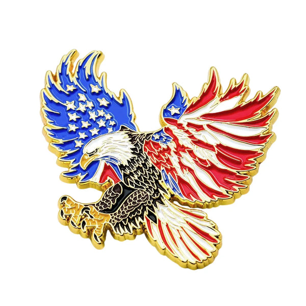 Bald Eagle American Flag Enamel Brooch Usa Patriot Independence Day Gathering Celebration Lapel Pin National Spirit Badge Access