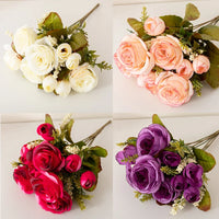 Silk Artificial Flower Rose Peony Bouque Home Decoration Bridal Holding Flower Wedding Decor Bouquet DIY Fake Flower Arrangement