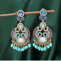 Fashion Boehmia Ethnic Multilayer Beads Chains Necklaces Green Color Vintage Handmade Beads Choker Collar Necklaces