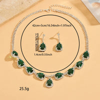 3PC/set Women's Fashion Copper Claw Chain Series Water Drop Necklace Earrings Jewelry Set Wedding Banquet Party Holiday Gift