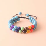 Top Plaza 7 Chakra Treatment Crystal Bracelet Yoga Stone Adjustable Beads Bracelet Meditation Relaxation Anxiety Women's Bracele