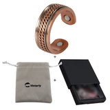 Vinterly Pure Copper Magnetic Rings Women Men Twisted Health Energy Finger Open Cuff Adjustable Jewelry High Magnet Resizable