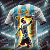Messi Men's Celebration Commemorative Edition Sports T-shirt Quick Drying Breathable Comfortable Outdoor Daily Jersey